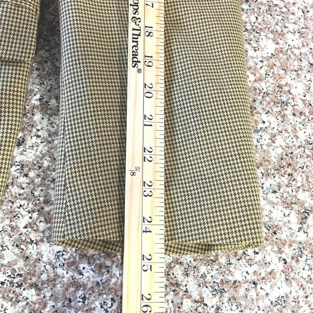 Chaps Mens 46R Blazer Olive Brown Tan Micro Houndstooth Sport Coat  Academic